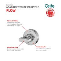 Acabamento de Registro Base 1/2 3/4 1 Flow Cromado Celite - 4