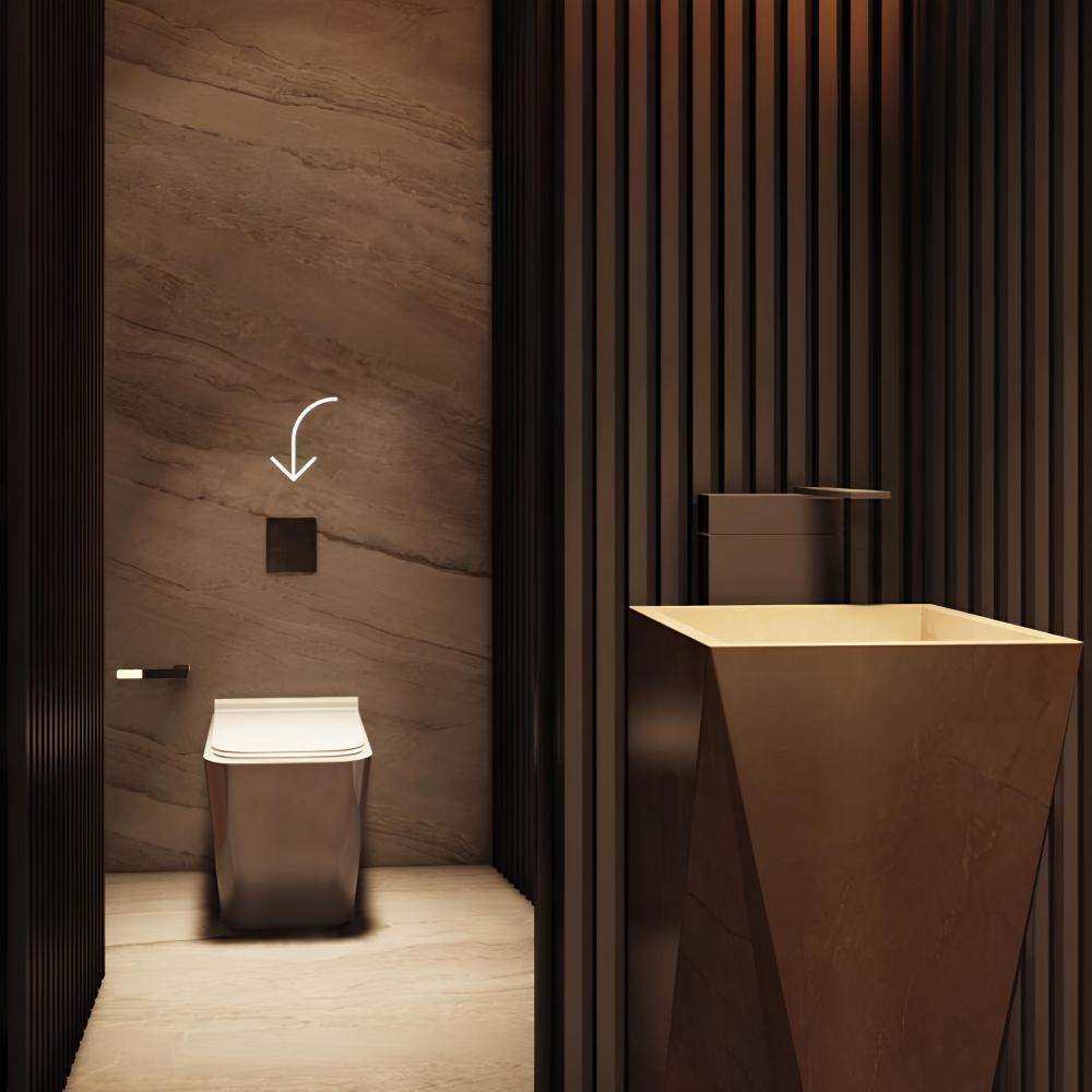 Acabamento Para Válvula De Descarga Flat Grafite Escovado Docol - 3