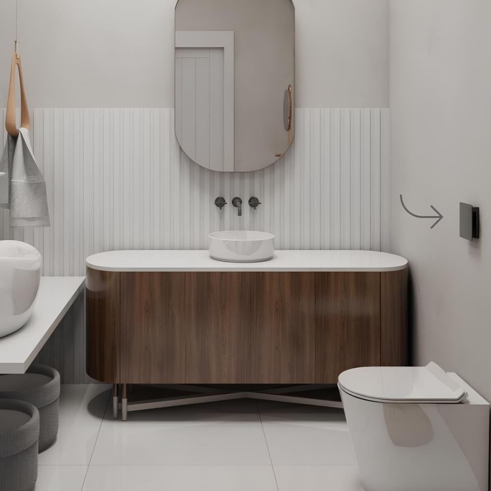 Acabamento Para Válvula De Descarga Flat Grafite Escovado Docol - 4