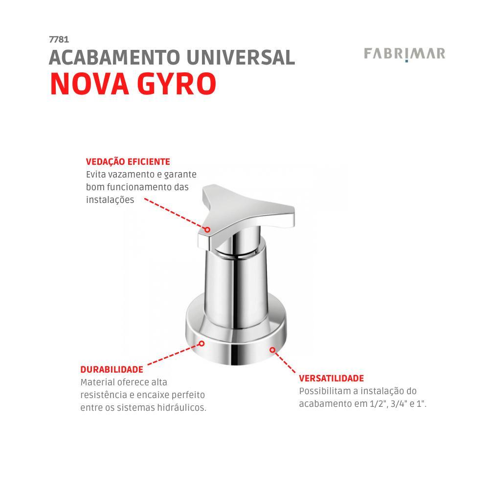 Acabamento Universal Nova Gyro 1/2, 3/4 E 1 Cromado Fabrimar  - 3
