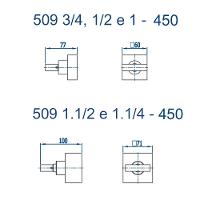 Acabamento para Registro Preto Fosco Horus 509 3/4 BK450 1/2, 3/4 e 1 Fani - 5
