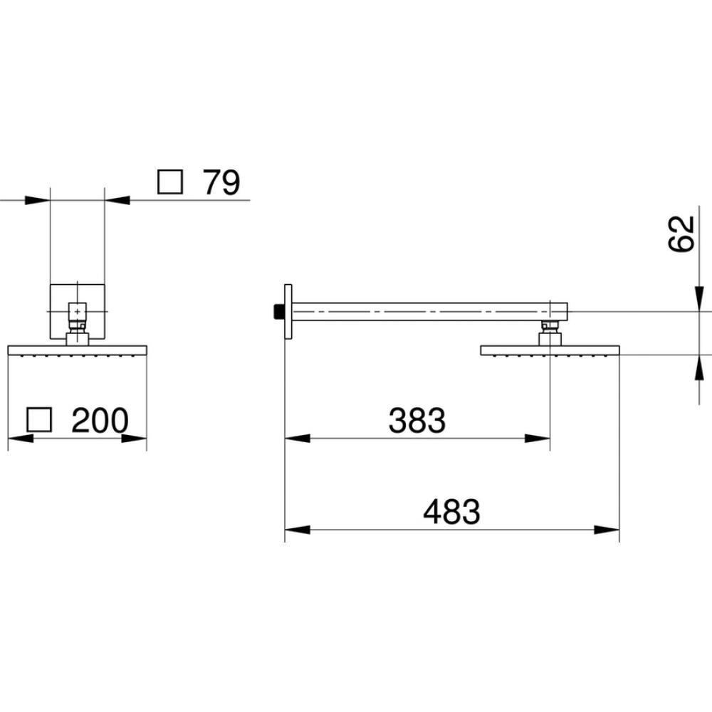 Chuveiro De Parede Quadrado Heaven Q200 Cromado Docol - 7