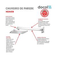 Chuveiro De Parede Quadrado Heaven Q200 Cromado Docol