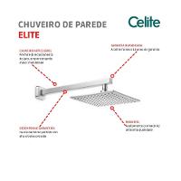 Chuveiro De Parede Quadrado Elite Cromada Celite
