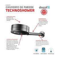 Chuveiro De Parede Novo Technoshower Grafite Escovado Docol - 3
