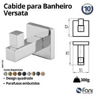 Cabide Para Banheiro Versata 120 Cromado Fani  - 4