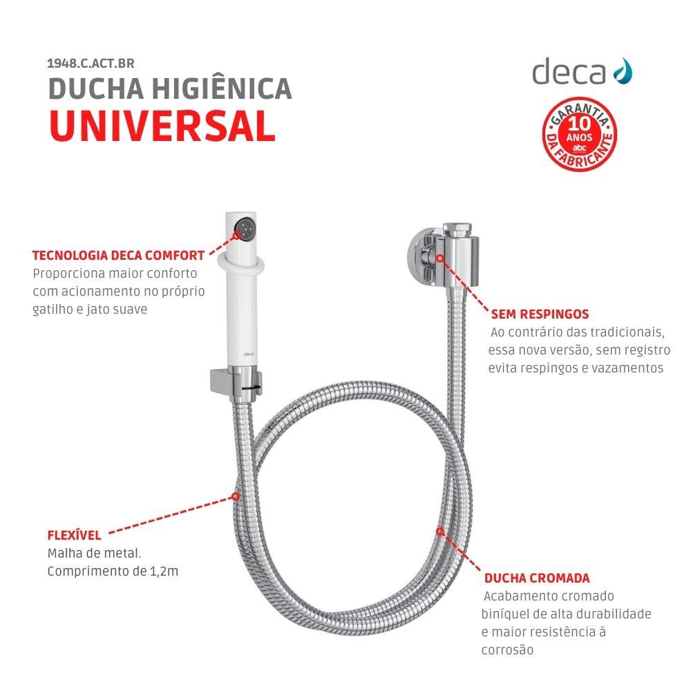 Ducha Higiênica Universal Com Derivação Redonda Branca Deca - 4