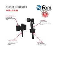 Ducha Higiênica Com Derivação E Gatilho Horus Preto Fosco Fani Metais 