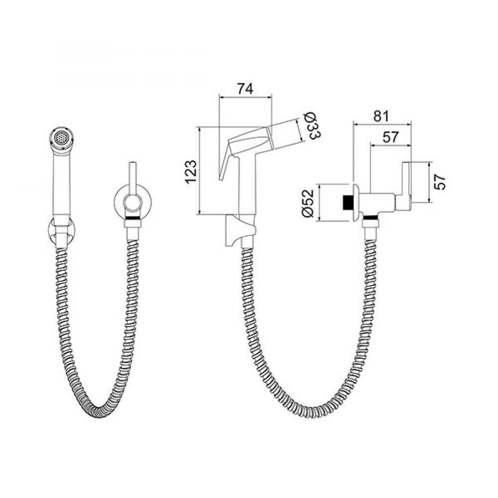 Ducha Higiênica Fit Slim 1,20m Cromada 1984 C31 Lorenzetti - 2