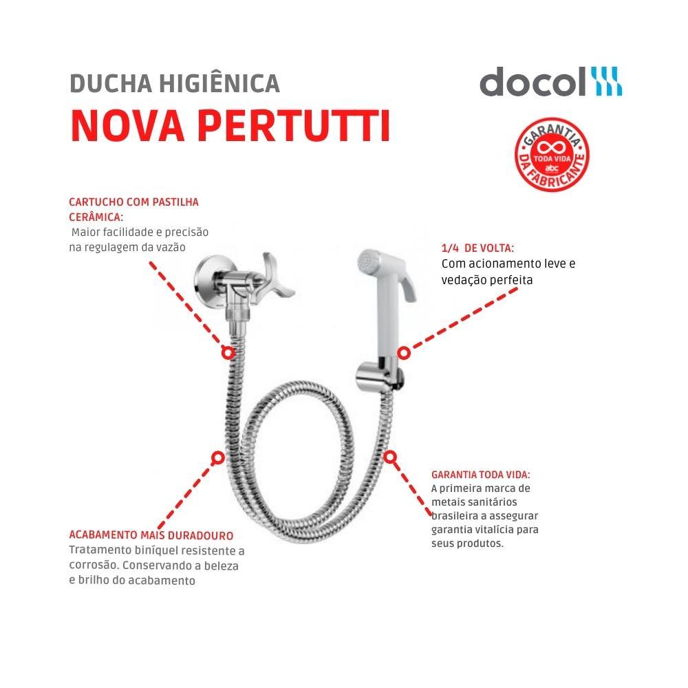 Ducha Higiênica Com Registro E Gatilho Nova Pertutti Cromada Docol - 4