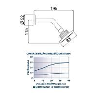 Ducha Fria De Parede Flatt Cromada 7001 F16 Lorenzetti - 5