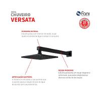 Ducha Articulada De Parede Versata Preto Fosco Fani - 6