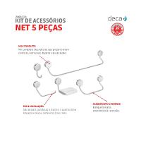 Kit De Acessórios Para Banheiro Com 5 Peças Net Cromado Deca
