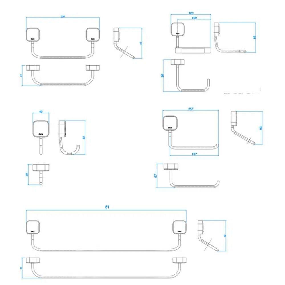 Kit De Acessórios Com 5 Peças Pix 2000 Cromado Deca - 5