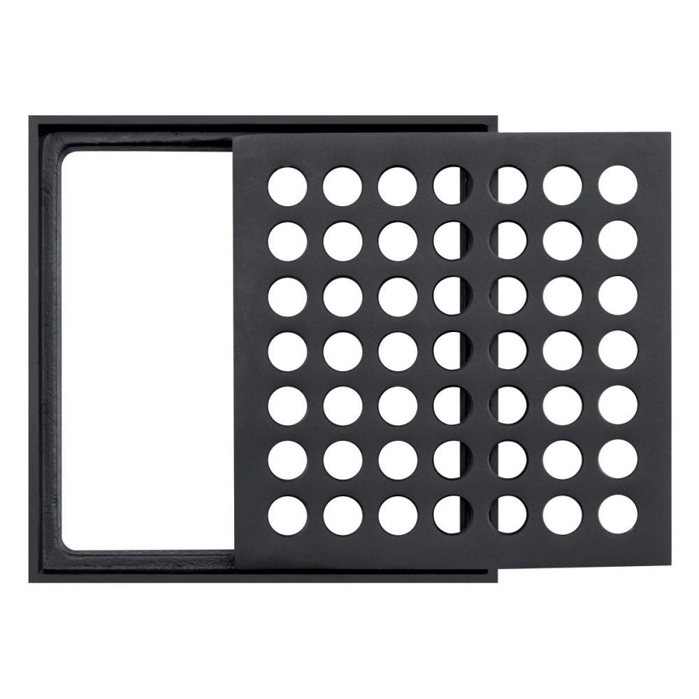 Grelha Quadrada Sem Fecho Com Caixilho 1918 BK Preto Fosco Fani 9,2cm - 2