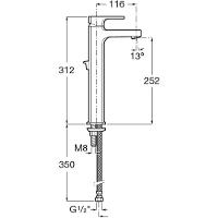 Monocomando Para Lavatório De Mesa Bica Alta Escuadra Cromado Roca - 3