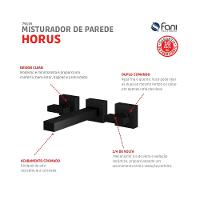 Misturador Para Lavatório De Parede Horus 450 Preto Fosco Fani - 5