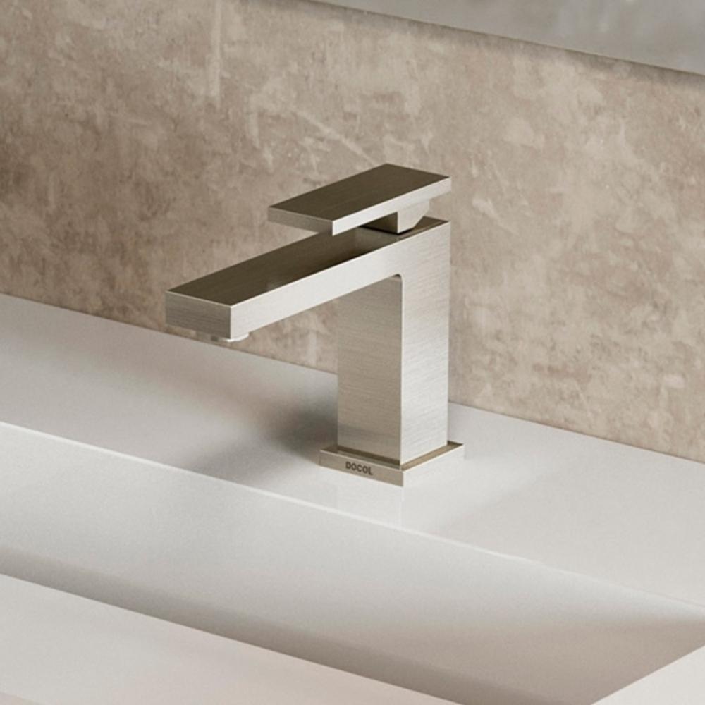 Misturador Monocomando Para Lavatório De Mesa New Edge Bica Baixa Cobre Escovado Docol - 3