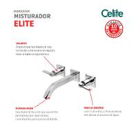 Misturador Para Lavatório De Parede Elite Cromada Celite - 2