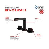 Misturador Para Lavatório De Mesa Horus 450 Bica Alta Preto Fosco Fani - 3