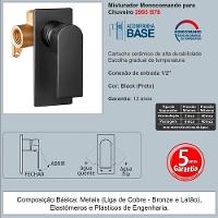 Misturador Monocomando Para Chuveiro Like B78 Black Lorenzetti - 6