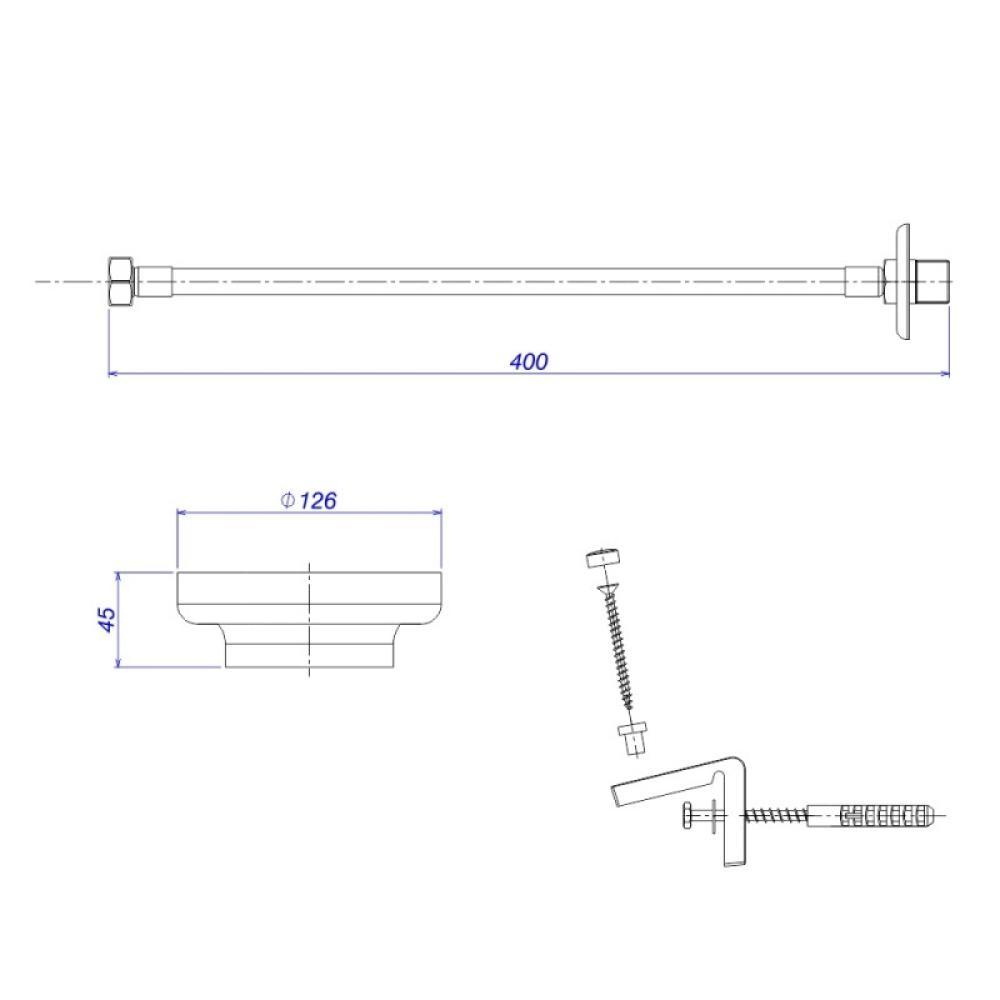 Kit Instalação Para Vaso Convencional Com Fixação Lateral 1201 Cromado Deca - 7