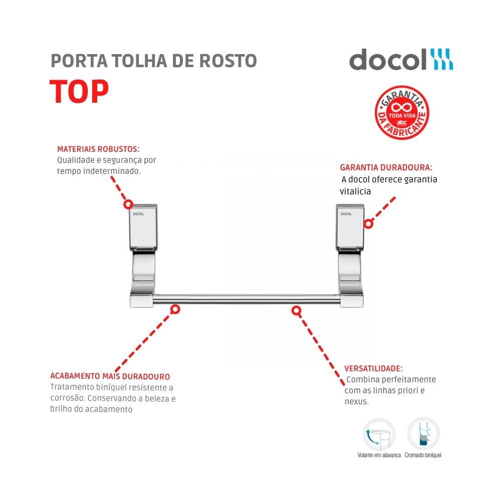Porta Toalha De Rosto Top Cromado Docol - 2