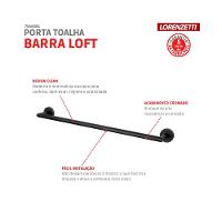 Porta Toalha Barra Loft 2040 B82 Preta Lorenzetti - 3