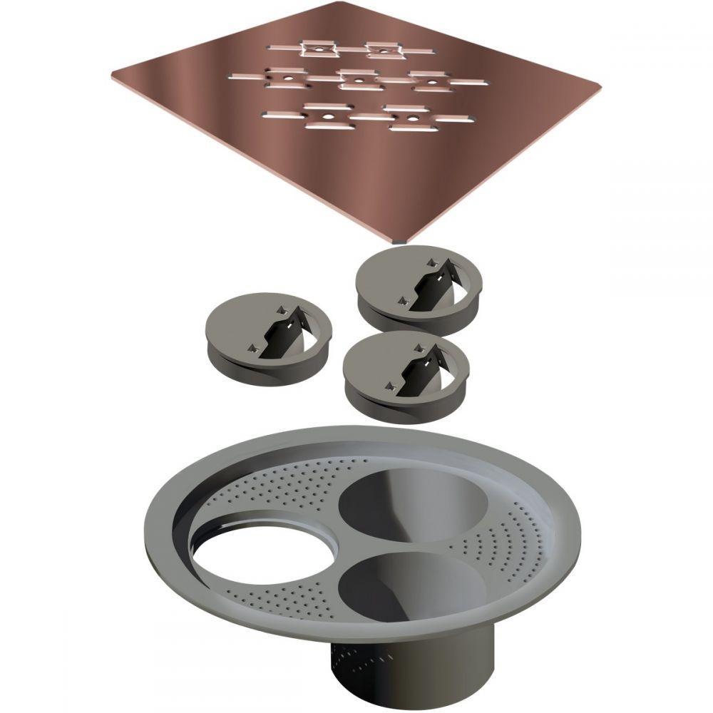 Ralo Linear Novii Grelha 15x15cm Cobre Rose Linear - 1