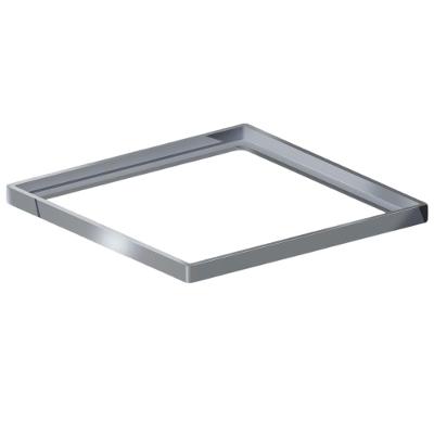 Porta Grelha Quadrado Inox Polida Linear 15x15cm