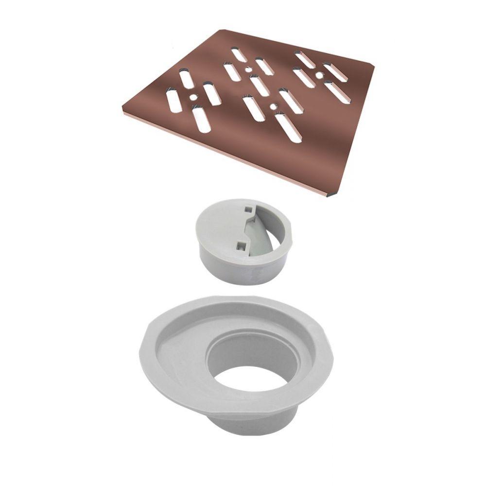 Ralo Linear Novii Grelha 10x10cm Red Gold Linear - 1