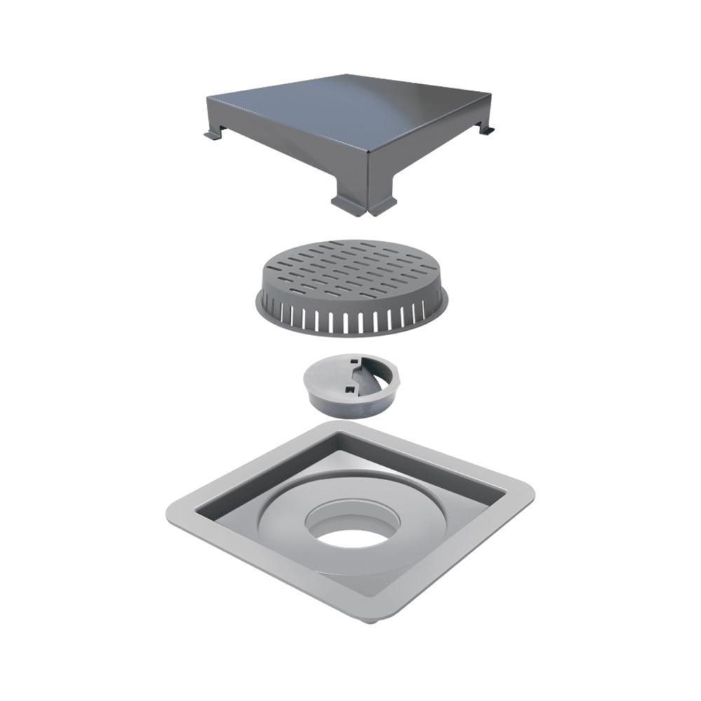 Ralo Linear Elleve Square Tampa Inox 10X10Cm 7342 - 1