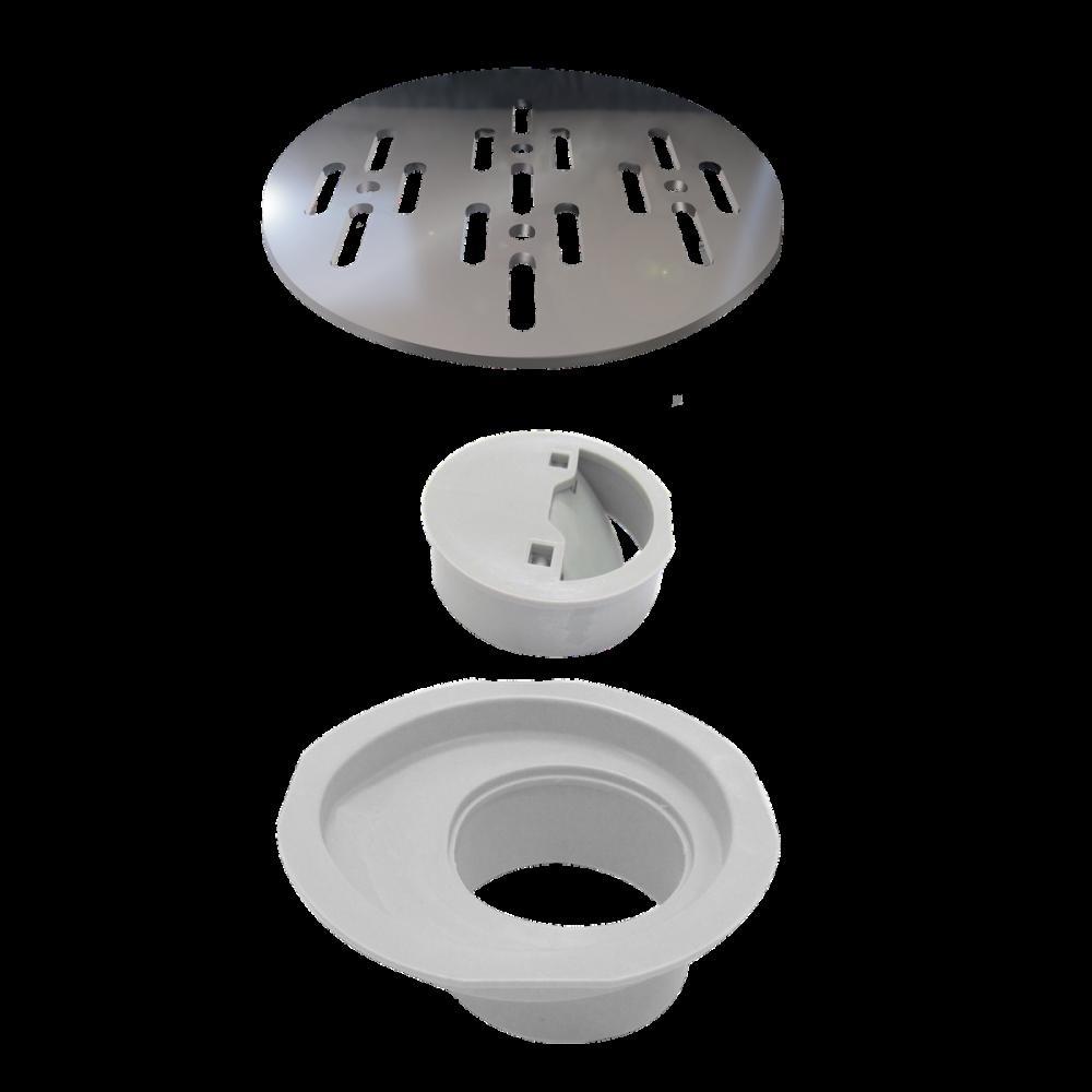 Ralo Grelha P/caixa Sifonada Redonda Inox Polida Linear 10x10cm - 1