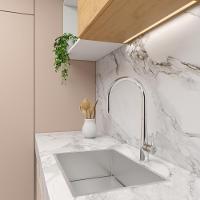 Misturador Monocomando de Mesa Para Cozinha com Extensor Flexível 1,5m Minimal 2885 C75 Cromado Meber - 2