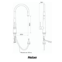 Misturador Monocomando de Mesa Para Cozinha com Extensor Flexível 1,5m Minimal 2885 C75 Cromado Meber - 5