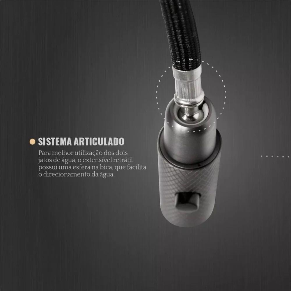 Misturador Monocomando De Mesa Para Cozinha Bica Alta 400 Grey Debacco - 5