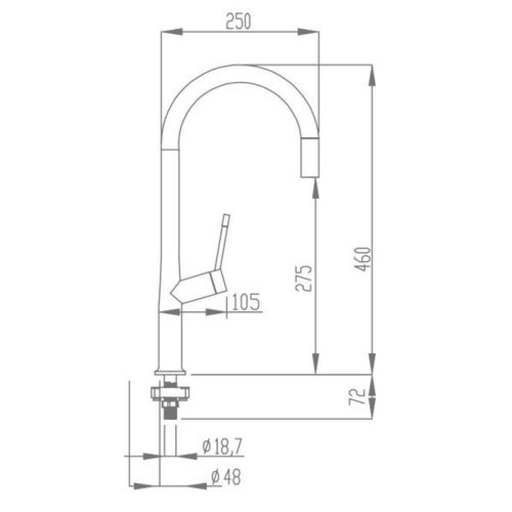 Misturador Monocomando De Mesa Para Cozinha Bica Alta 400 Grey Debacco - 7