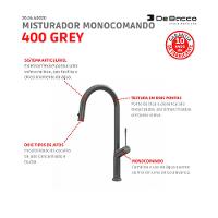 Misturador Monocomando De Mesa Para Cozinha Bica Alta 400 Grey Debacco - 6