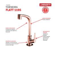 Torneira Para Lavatório De Mesa Flatt 1195 F71 Rose Gold Lorenzetti
