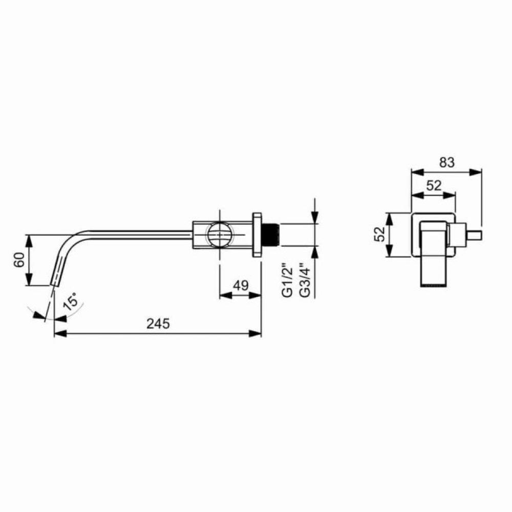 Torneira De Parede Para Lavatório Virtus Cromado Roca - 2