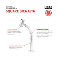 Torneira De Mesa Para Lavatório Com Bica Alta Singles One Square Cromado Roca