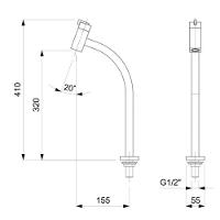 Torneira De Mesa Para Lavatório Com Bica Alta Singles One Square Cromado Roca - 5