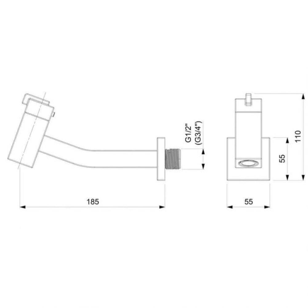 Torneira De Parede Para Lavatório Singles One Square Cromado Roca - 3