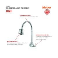 Torneira De Parede Para Cozinha Bica Móvel C/ Arejador Gourmet Uni Cromado Meber - 3