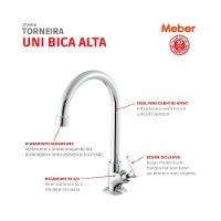 Torneira De Mesa Para Lavatório 1/4 Volta 1188 C18 Uni Cromado Meber