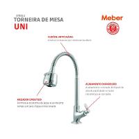 Torneira De Mesa Para Cozinha Bica Móvel C/ Arejador Gourmet Uni Cromado Meber - 3