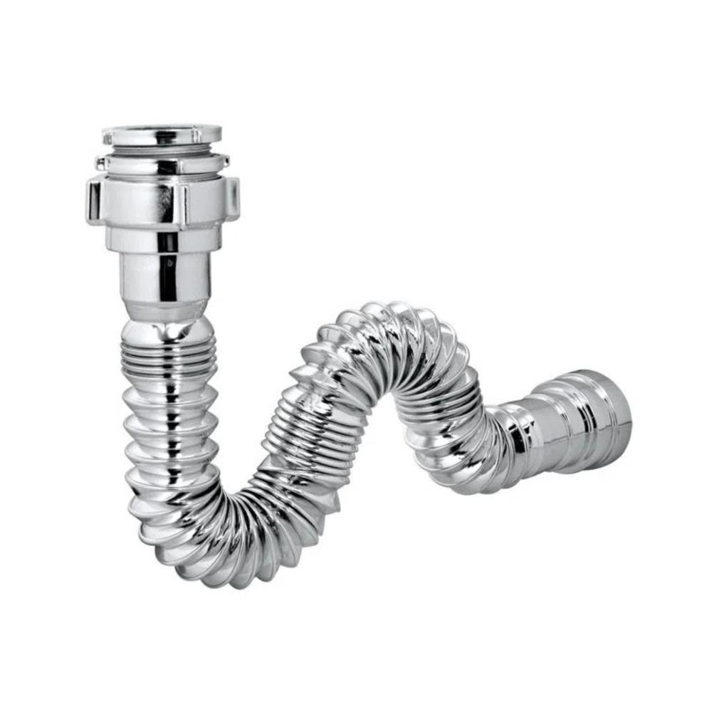 Sifão Universal  Sanfonado Simples Ssum2 Cromado Astra - 1