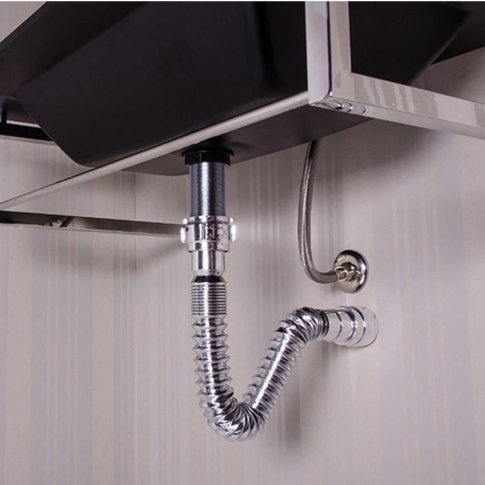 Sifão Universal  Sanfonado Simples Ssum2 Cromado Astra - 2