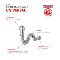 Sifão Universal  Sanfonado Simples Ssum2 Cromado Astra - 3