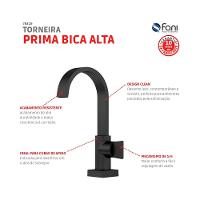 Torneira de Mesa para Banheiro e Lavabo Prima 1195 BK210 Preto Fosco DN 15 1/2 Fani - 6